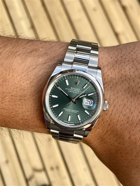 Rolex Datejust 36 Mintgrün Full Set Jubilee.